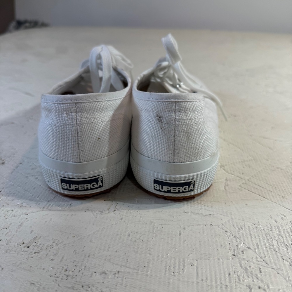 Superga 2750 Cotu Classic Sneakers US 7.5 White Canvas Lace Up - Picture 3 of 8